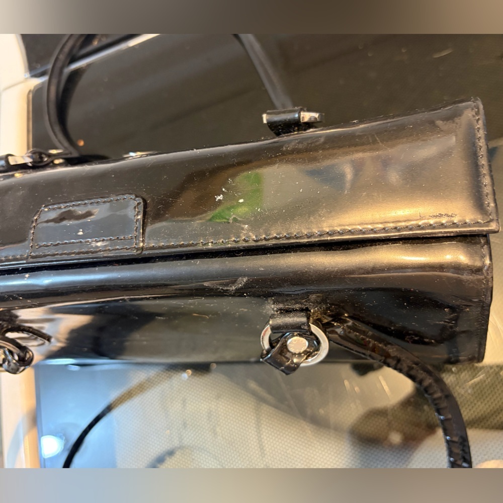ISANTI BLACK patent Handbag VINTAGE - Picture 2 of 5
